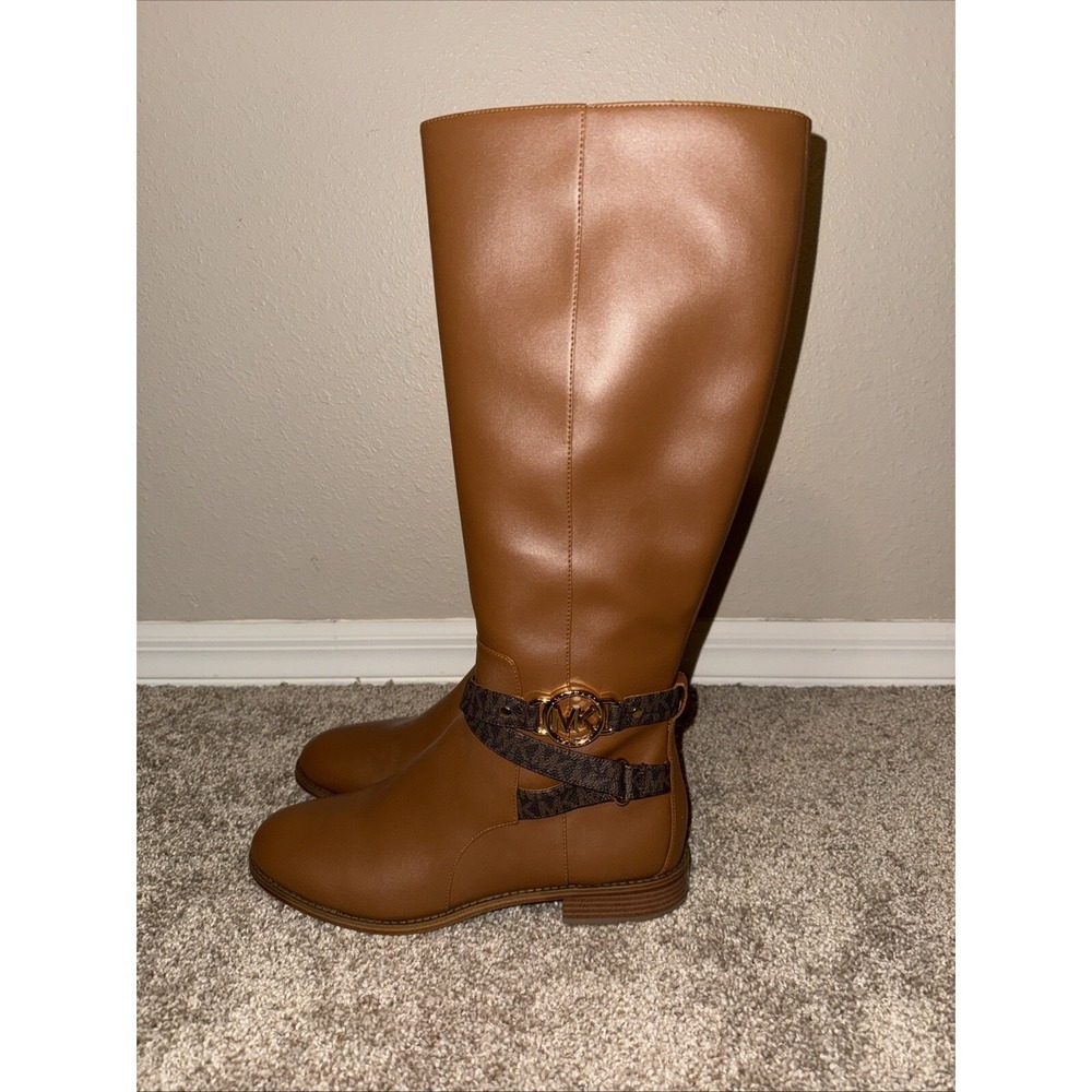 Michael Kors Rory Sz 10M Knee High Riding Boots Faux Leather Yellowstone Cowgirl - Picture 7 of 16